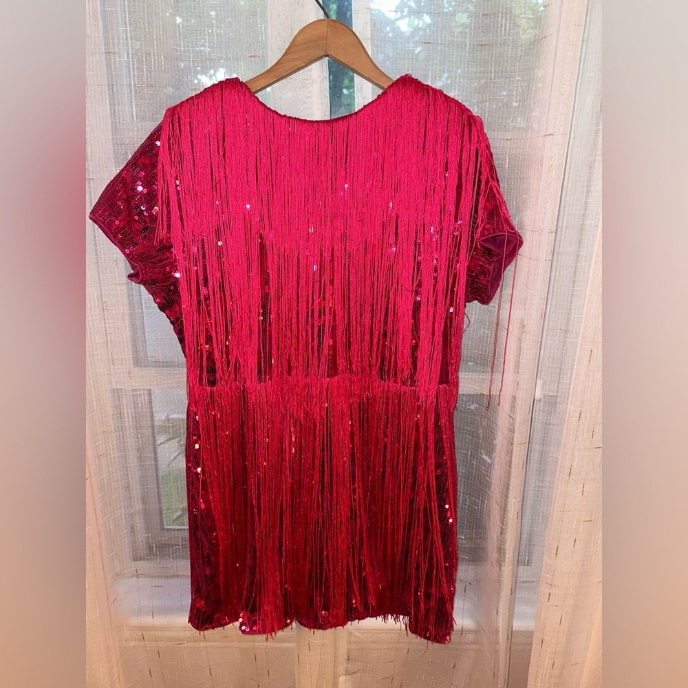 X plus pink sequined romper